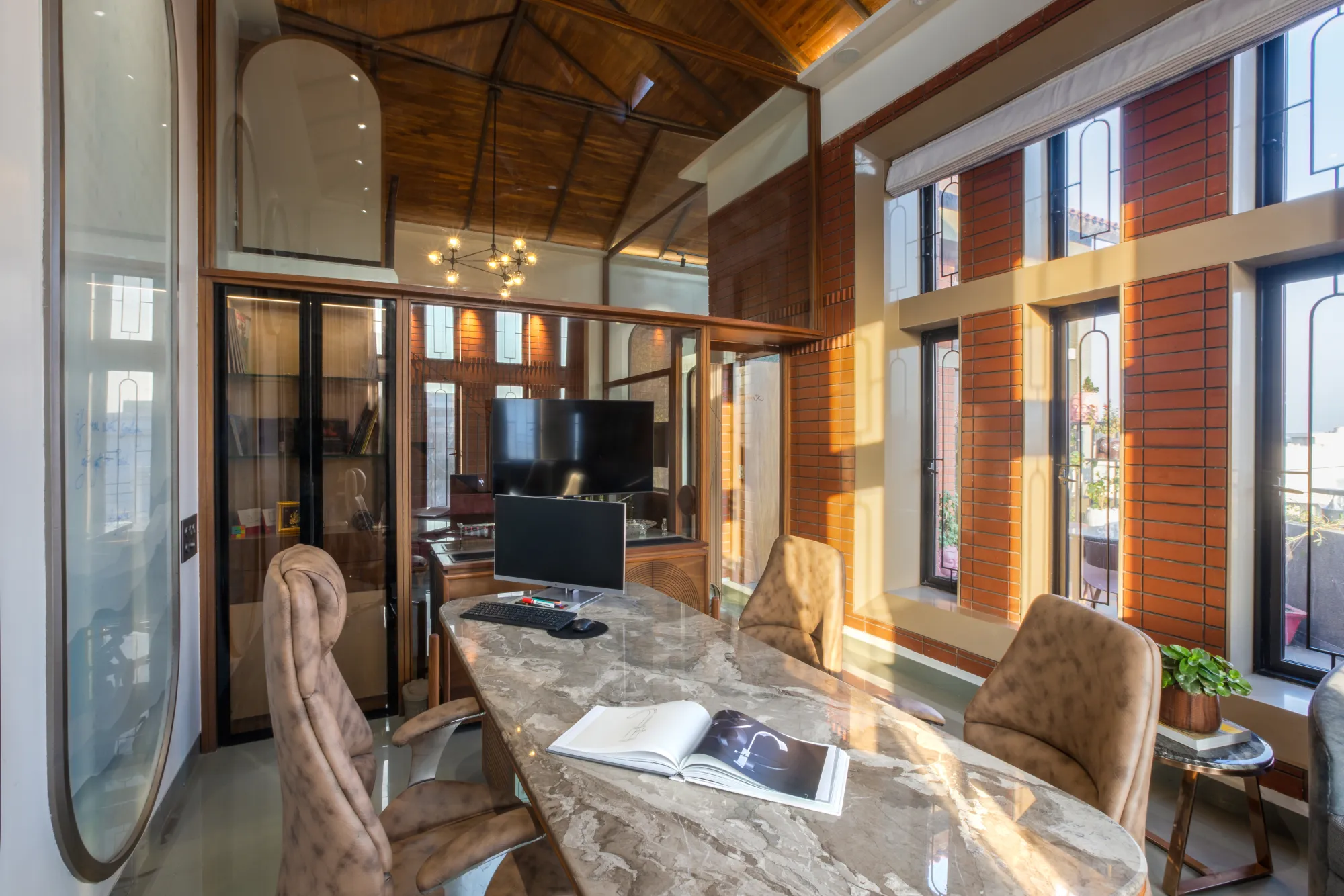 AVD Consultants Office — A duplex studio designed as a secluded retreat amid a busy commercial locality — the practice's own manifesto, built first.