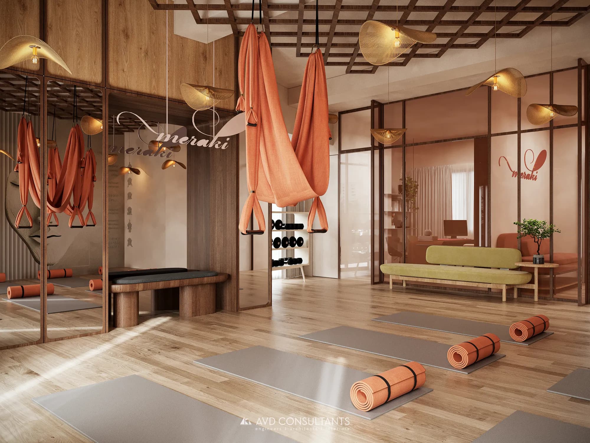 Flex & Flow Yoga Studio — A small, calming studio where material restraint does the breathing exercises for you.